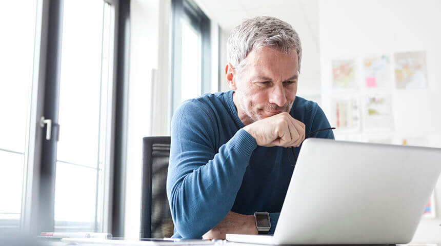 Man using laptop