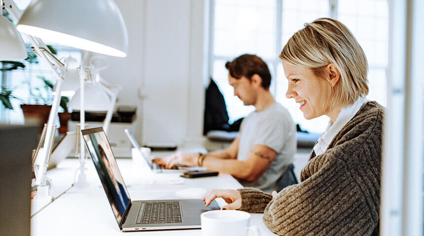 teleconference in coworking space